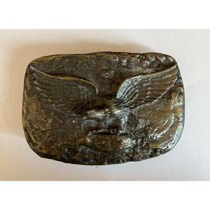Vintage Oden Inc American Eagle Brass Metal Belt Buckle